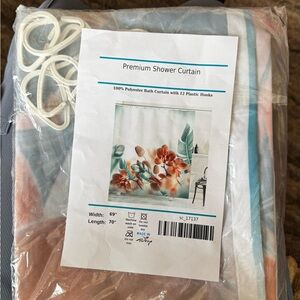 Premium Floral Polyester Shower Curtain - Multi-Color